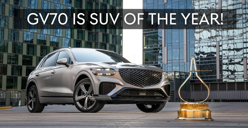 The 2022 Genesis GV70 Has Been Named SUV Of The Year By Motortrend